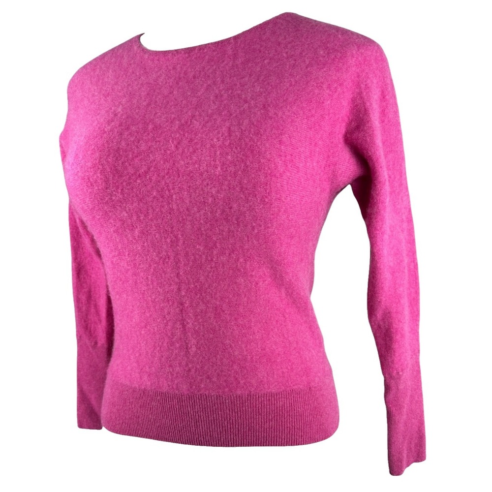 Tahari 100% 2-Ply Cashmere Women's Small Pink Long Sleeve Pullover Crew Sweater - Picture 5 of 14